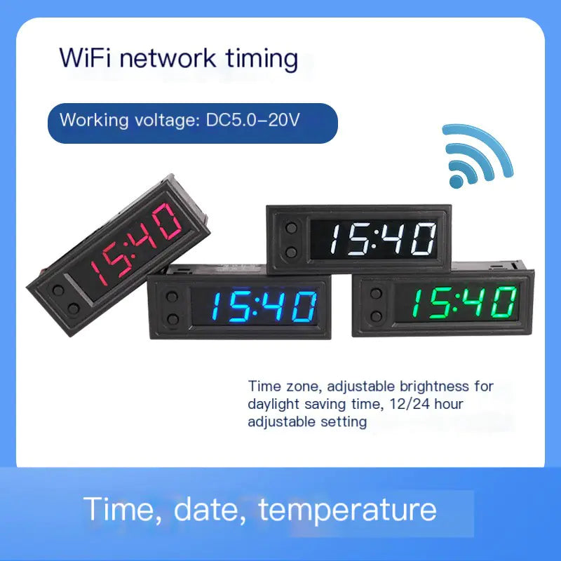 WiFi Auto Sync Digital Clock Module 5V/12V Night Light