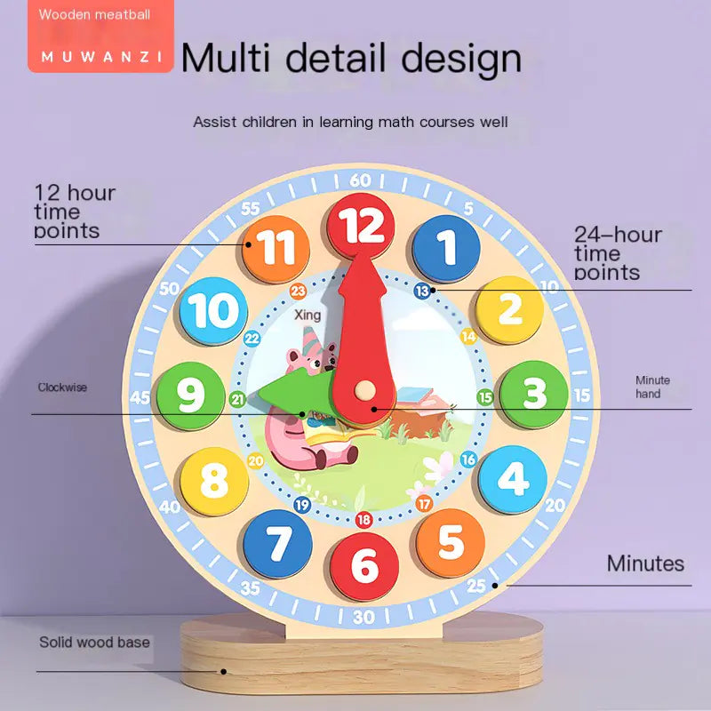 Wooden Educational Toy for Kids - Digital Clock